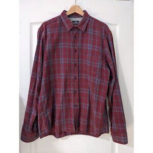 Benson | Men's Mckenzie flannel button down shirt in Red/Blue